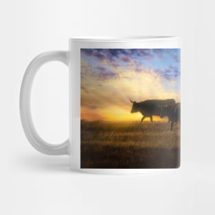 Pair Of Cows At Sunset photograph Mug